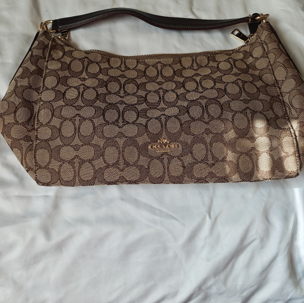 Coach Tan Signature Shoulder Bag